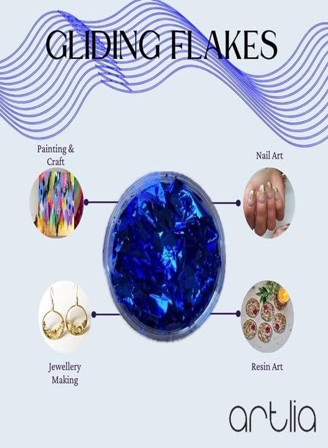 Artlia Gliding Flakes for Resin Art | Nail Designs | Card Making, and Other Decorative Crafting Projects and Resin Frame Design (Blue) - Image 3
